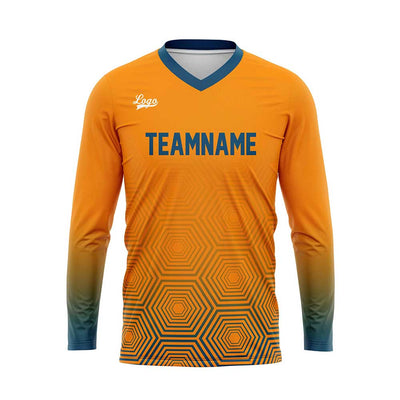 Custom Blue Orange Basketball Soccer Football Shooting Long T-Shirt for Adults and Kids enthsush