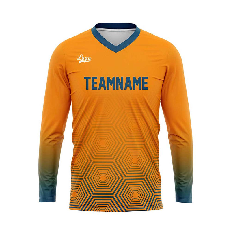 Custom Blue Orange Basketball Soccer Football Shooting Long T-Shirt for Adults and Kids