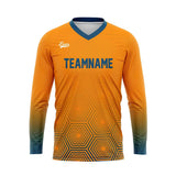 Custom Blue Orange Basketball Soccer Football Shooting Long T-Shirt for Adults and Kids