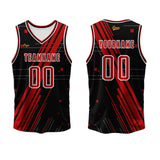 Custom Black Red Basketball Jersey Uniform Suit Printed Your Logo Name Number