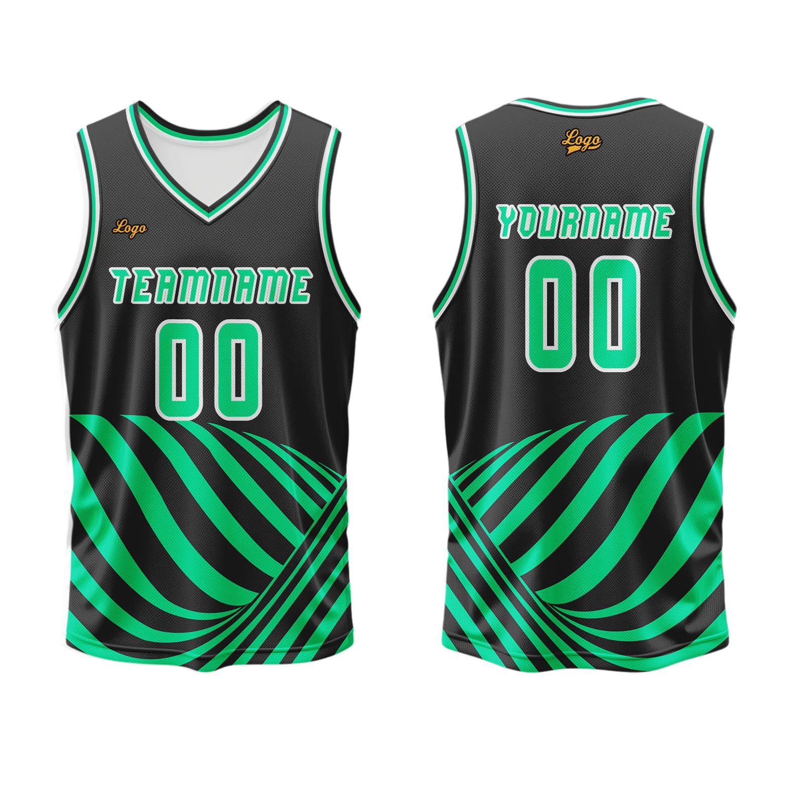 Custom Green Basketball Jersey Uniform Suit Printed Your Logo Name Number enthsush