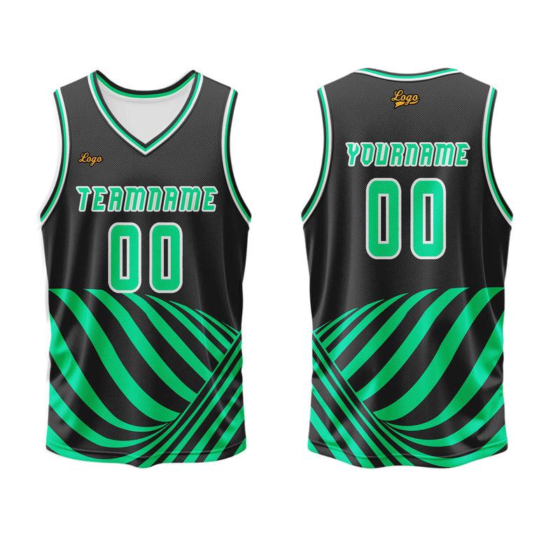 Custom Green Basketball Jersey Uniform Suit Printed Your Logo Name Number