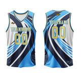 Custom Blue Yellow Basketball Jersey Uniform Suit Printed Your Logo Name Number