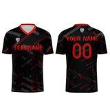 Custom Black Red Jerseys for Men Women Personalized Soccer Uniforms for Adult and Kid