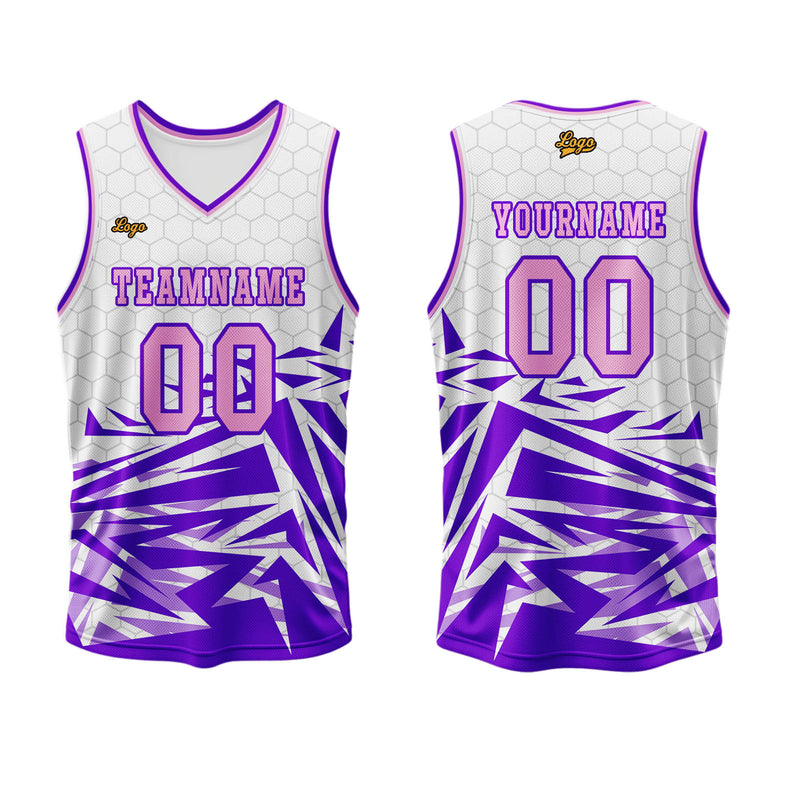 Custom Purple Pink Basketball Jersey Uniform Suit Printed Your Logo Name Number