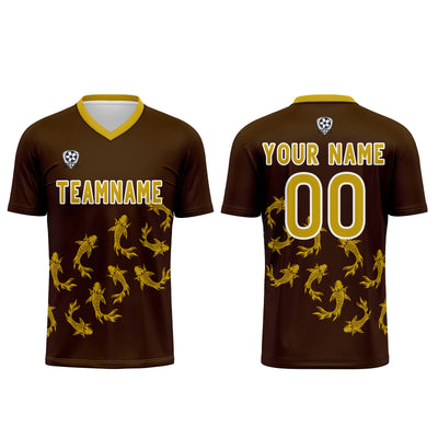 Custom Brown Jerseys for Men Women Personalized Soccer Uniforms for Adult and Kid enthsush