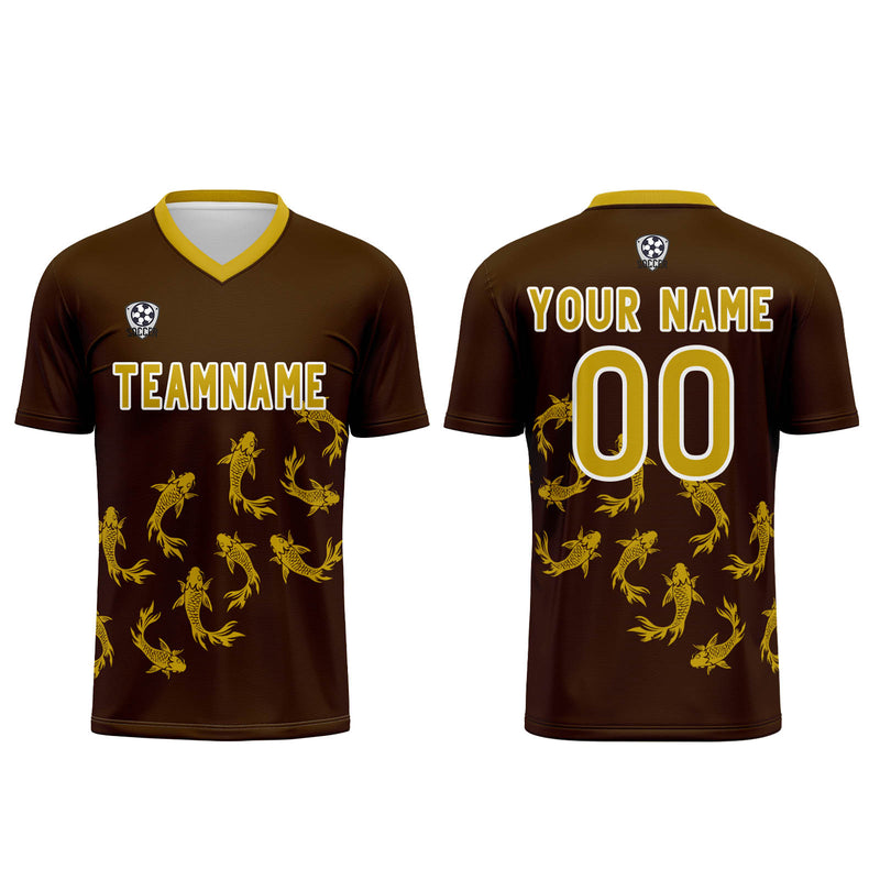 Custom Brown Jerseys for Men Women Personalized Soccer Uniforms for Adult and Kid