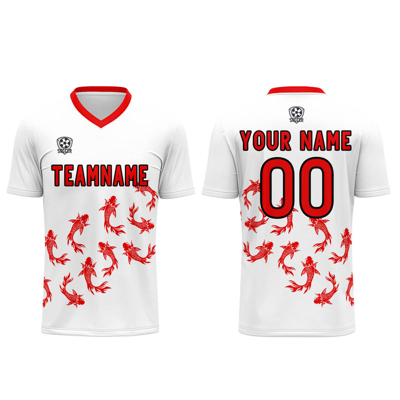 Custom White Jerseys for Men Women Personalized Soccer Uniforms for Adult and Kid