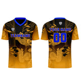 Custom Yellow Blue Jerseys for Men Women Personalized Soccer Uniforms for Adult and Kid