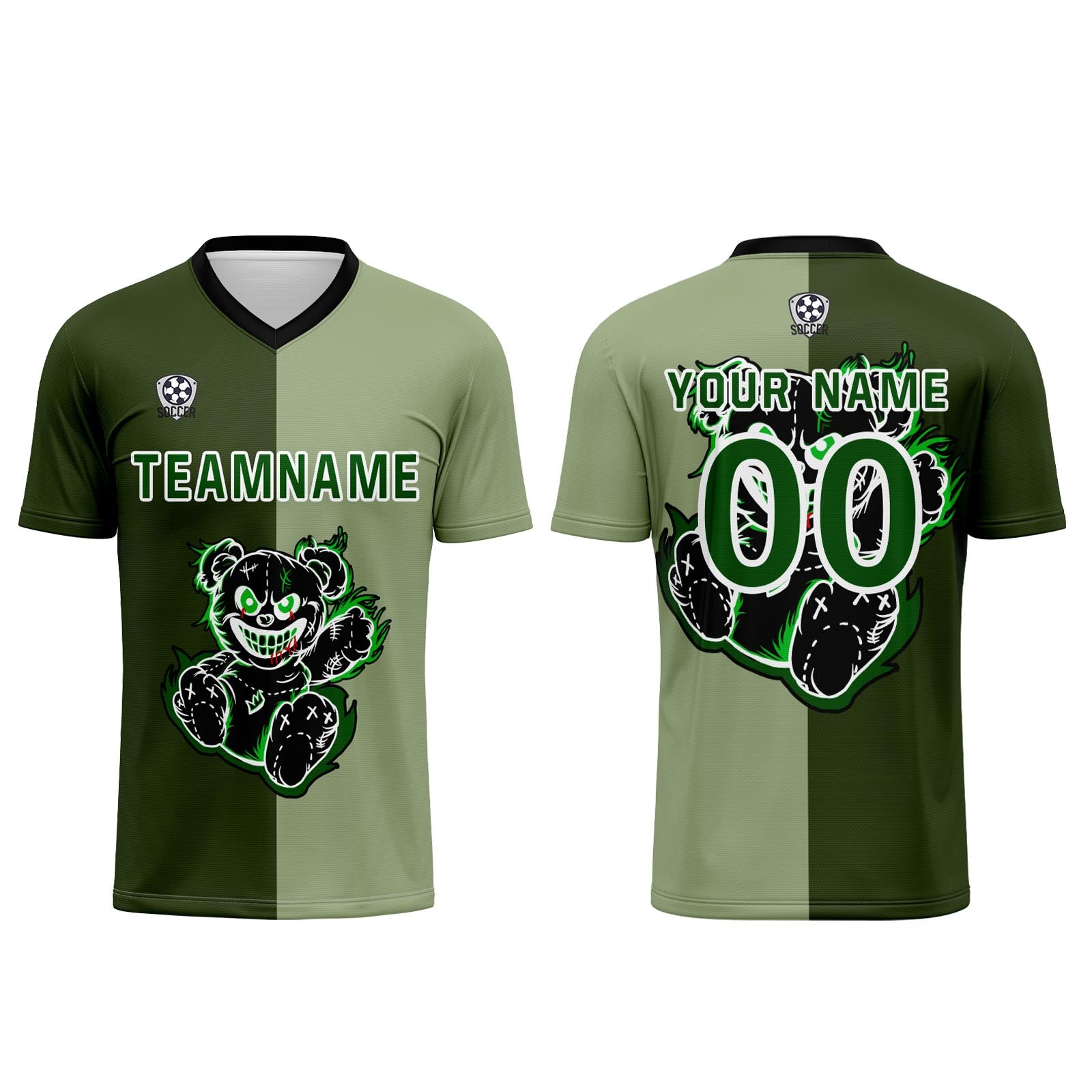 Custom Green Jerseys for Men Women Personalized Soccer Uniforms for Adult and Kid enthsush