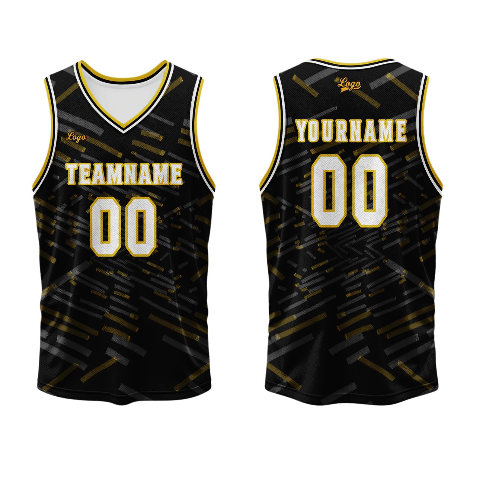 Custom Black Yellow Basketball Jersey Uniform Suit Printed Your Logo Name Number enthsush