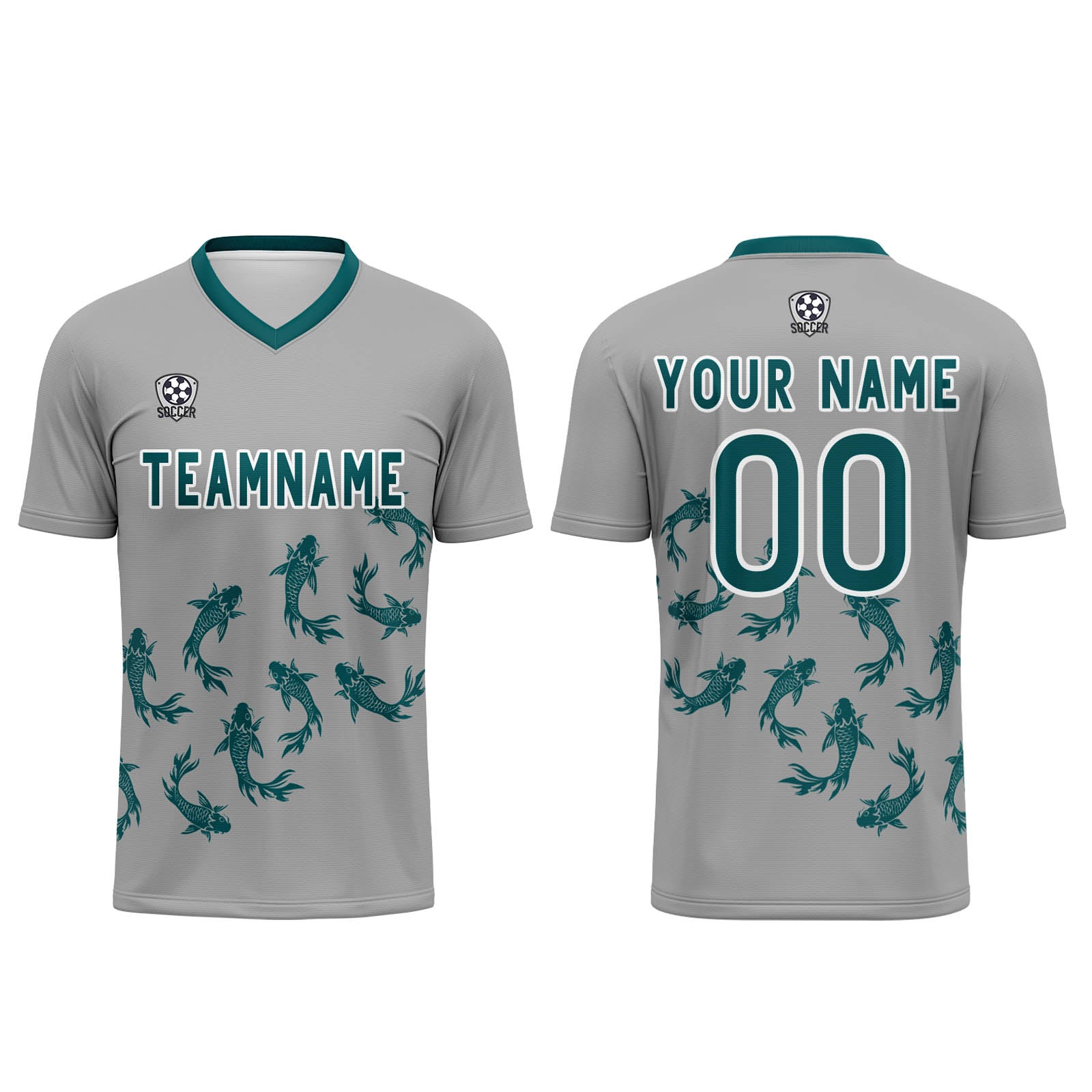 Custom Grey Jerseys for Men Women Personalized Soccer Uniforms for Adult and Kid enthsush
