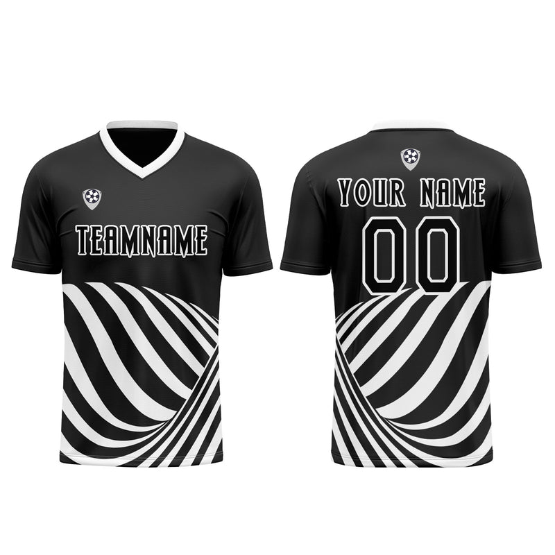 Custom Black White Soccer Jerseys for Men Women Personalized Soccer Uniforms for Adult and Kid