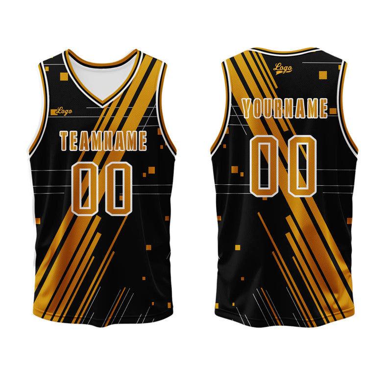 Custom Black Orange Basketball Jersey Uniform Suit Printed Your Logo Name Number