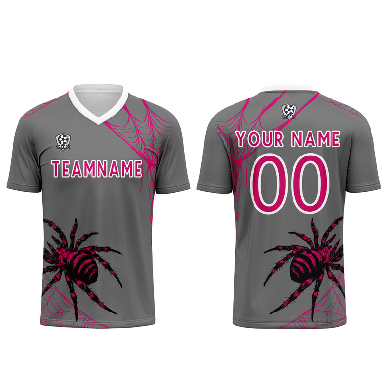 Custom Gray Jerseys for Men Women Personalized Soccer Uniforms for Adult and Kid