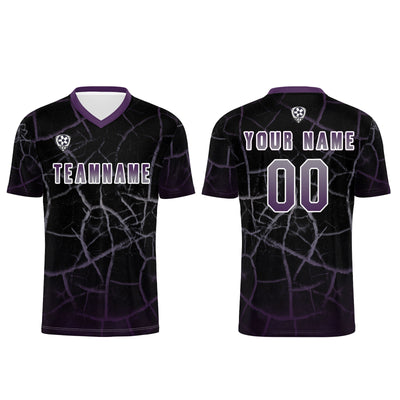 Custom Black Deep Purple Jerseys for Men Women Personalized Soccer Uniforms for Adult and Kid enthsush