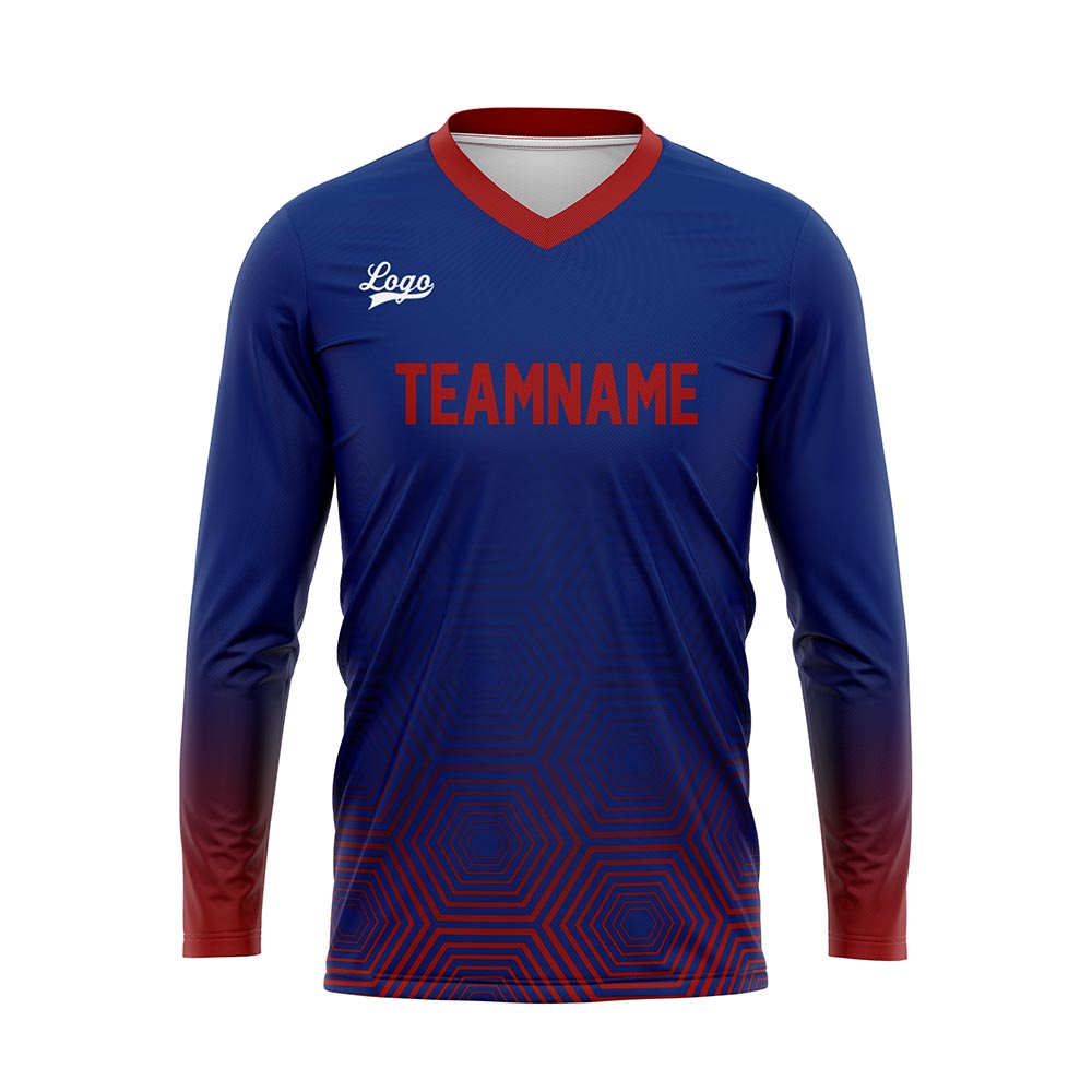 Custom Red Dark Blue Basketball Soccer Football Shooting Long T-Shirt for Adults and Kids enthsush
