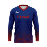 Custom Red Dark Blue Basketball Soccer Football Shooting Long T-Shirt for Adults and Kids