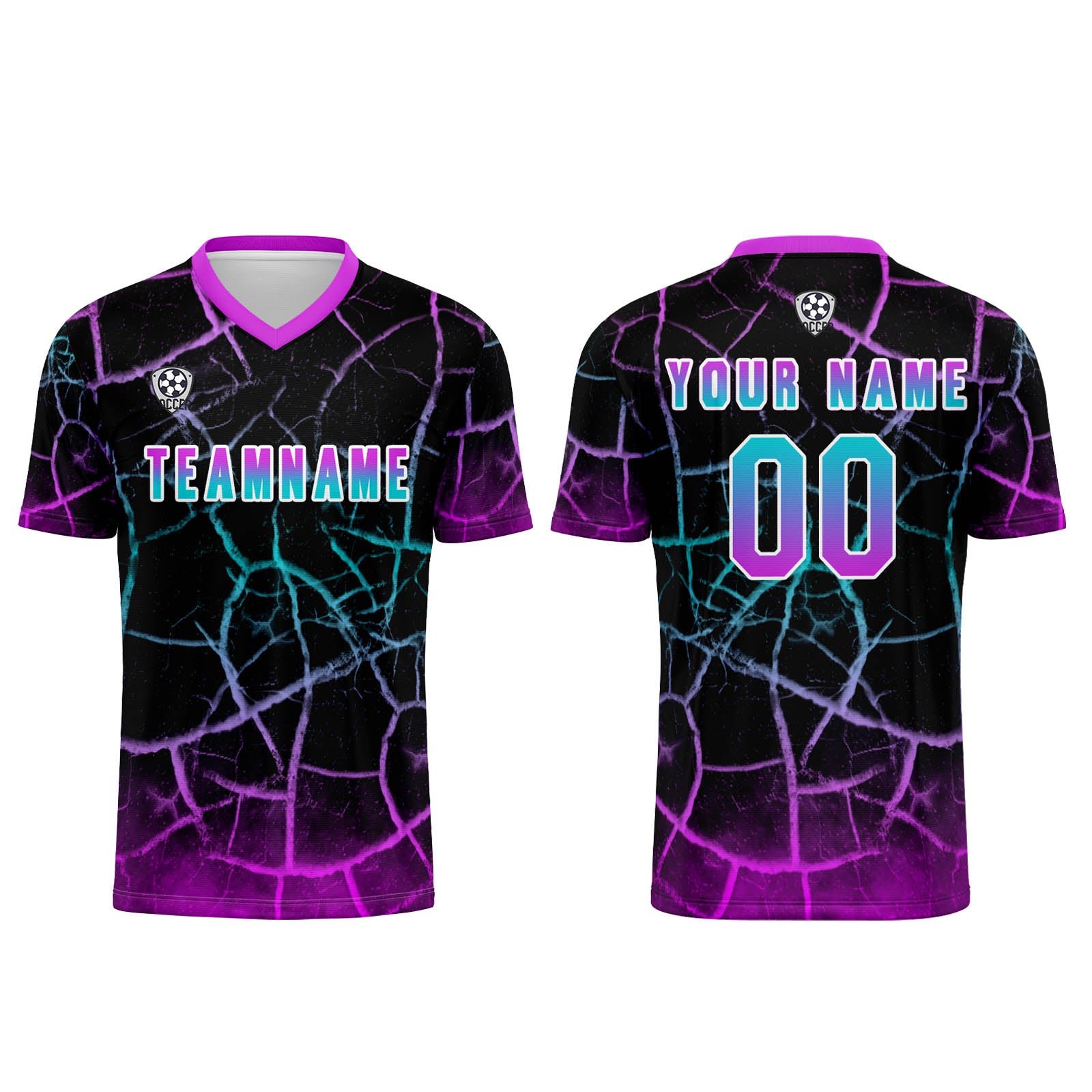 Custom Black Purple Jerseys for Men Women Personalized Soccer Uniforms for Adult and Kid enthsush
