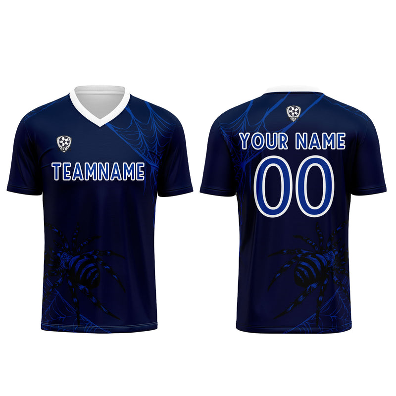 Custom Blue Jerseys for Men Women Personalized Soccer Uniforms for Adult and Kid