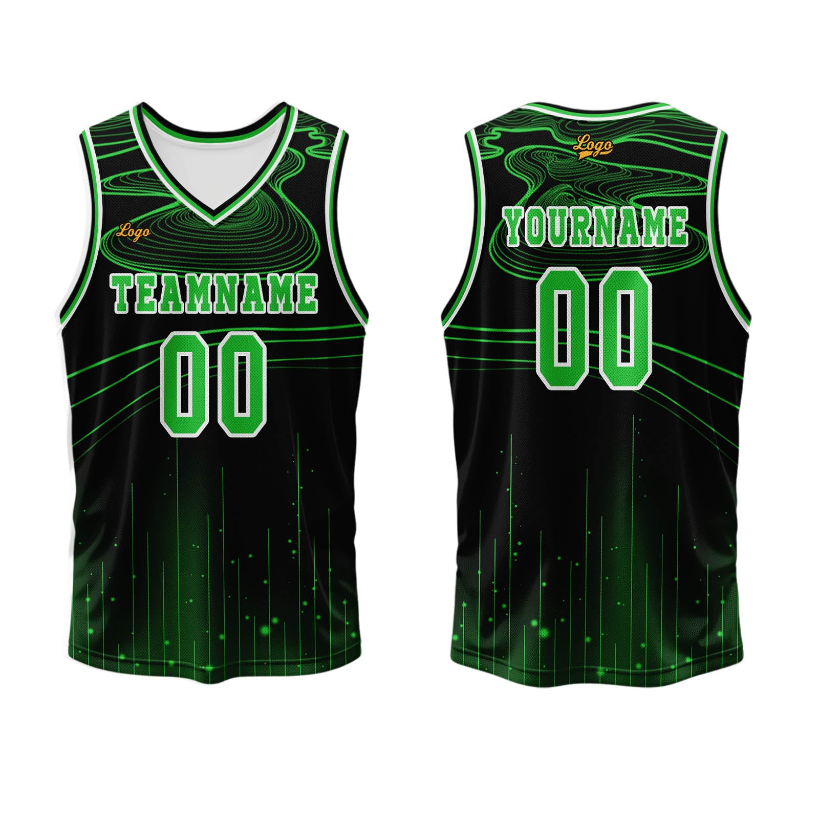 Custom Green Basketball Jersey Uniform Suit Printed Your Logo Name Number enthsush