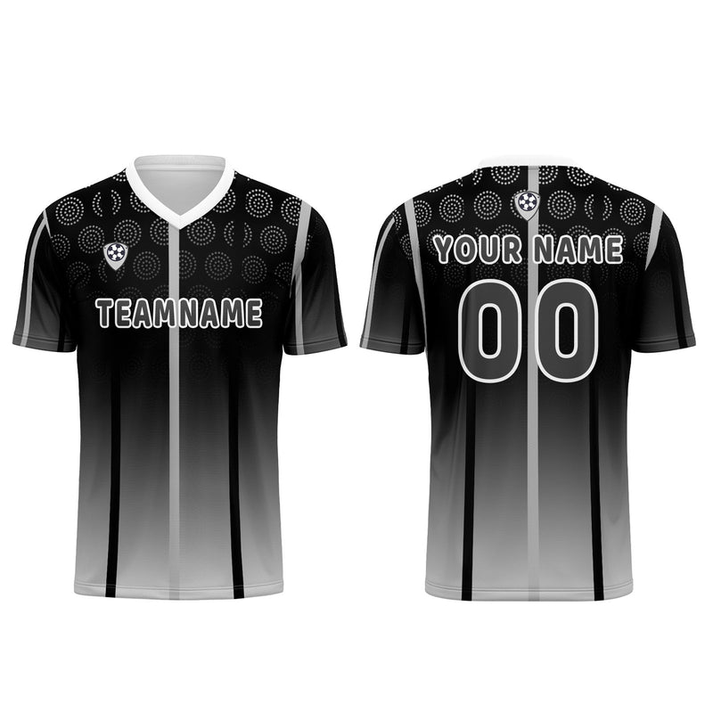 Custom Black White Jerseys for Men Women Personalized Soccer Uniforms for Adult and Kid