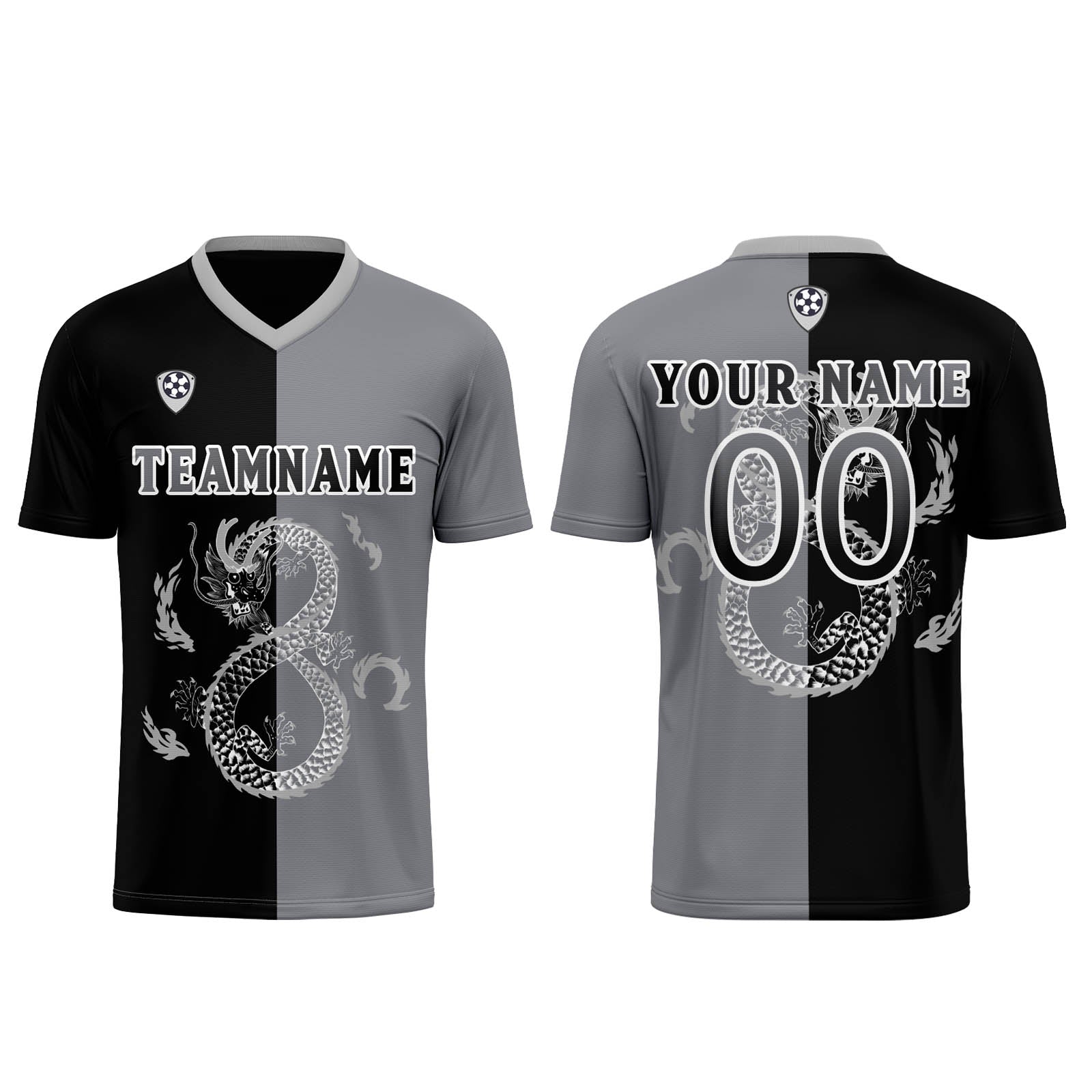 Custom Black Gray Soccer Jerseys for Men Women Personalized Soccer Uniforms for Adult and Kid enthsush