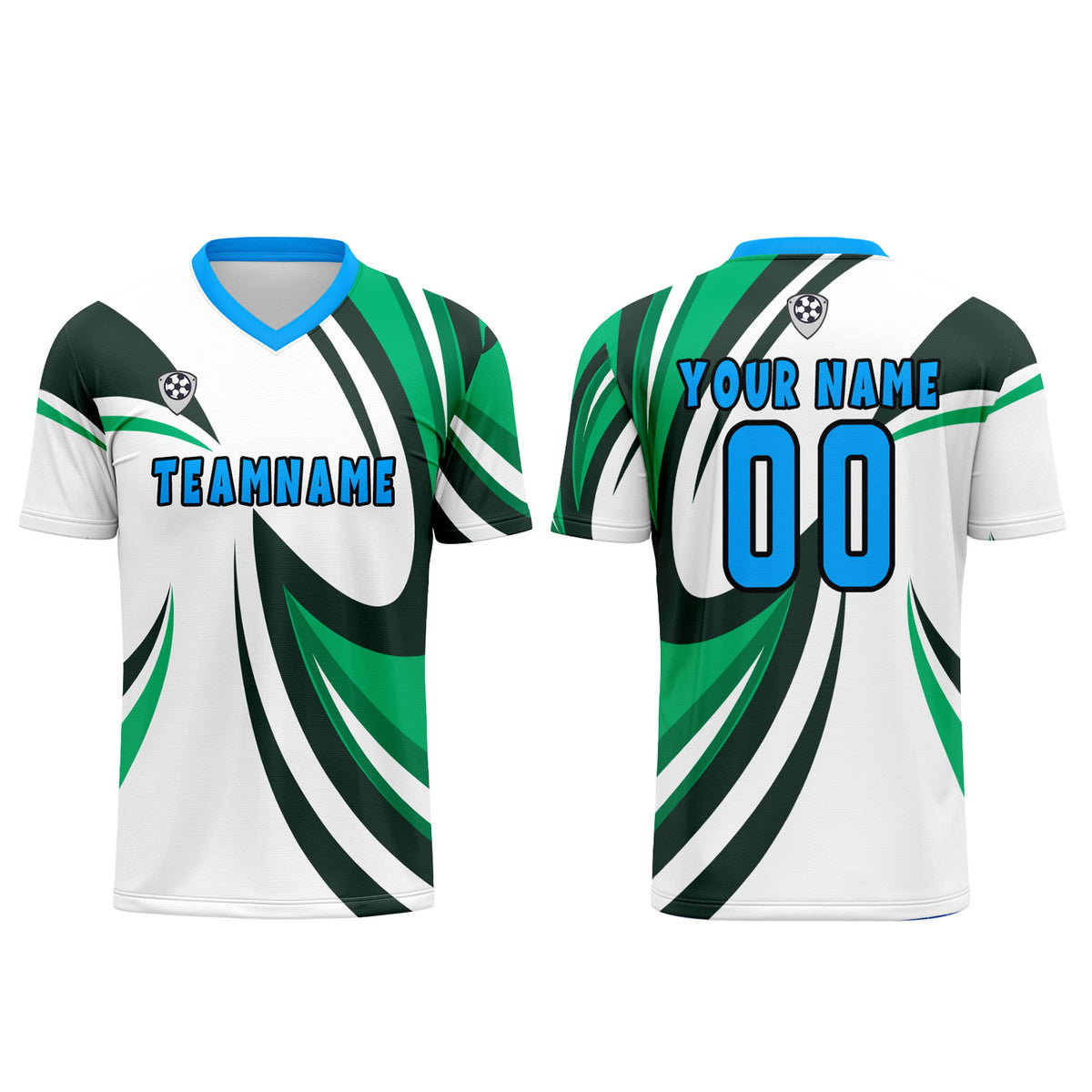 Custom White Green Jerseys for Men Women Personalized Soccer Uniforms for Adult and Kid enthsush