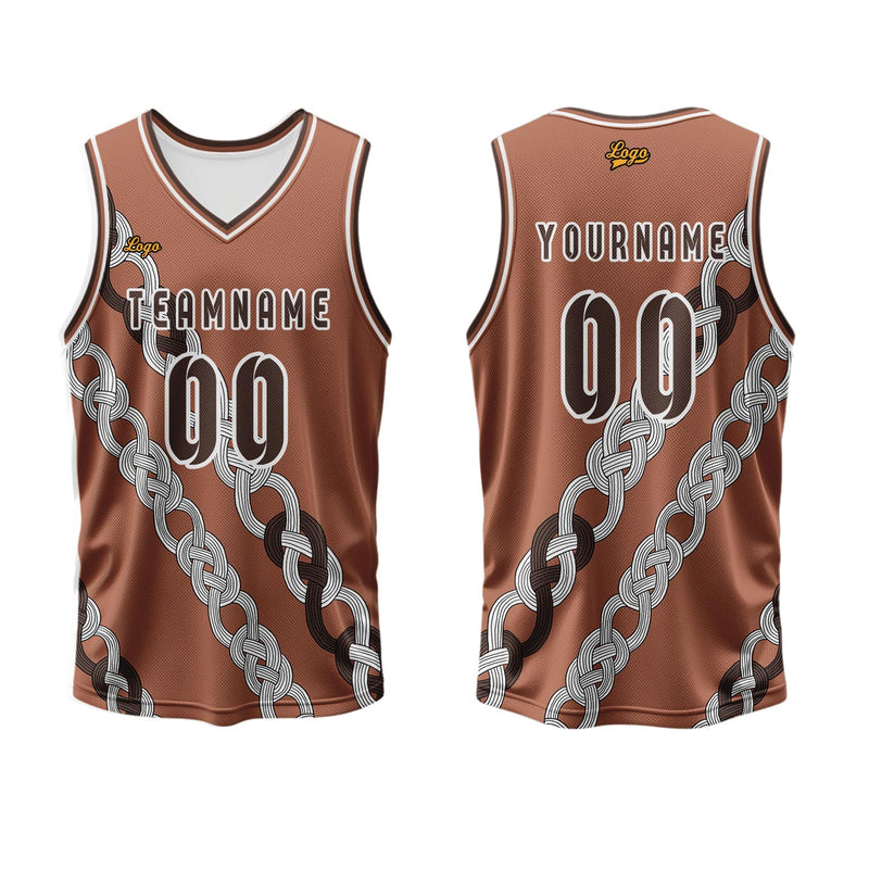 Custom Brown Basketball Jersey Uniform Suit Printed Your Logo Name Number