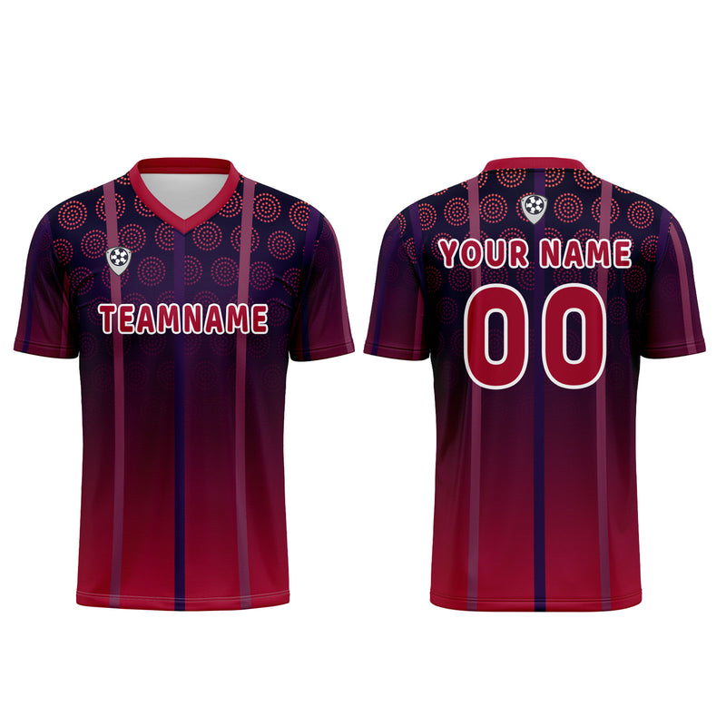 Custom Red Purple Jerseys for Men Women Personalized Soccer Uniforms for Adult and Kid