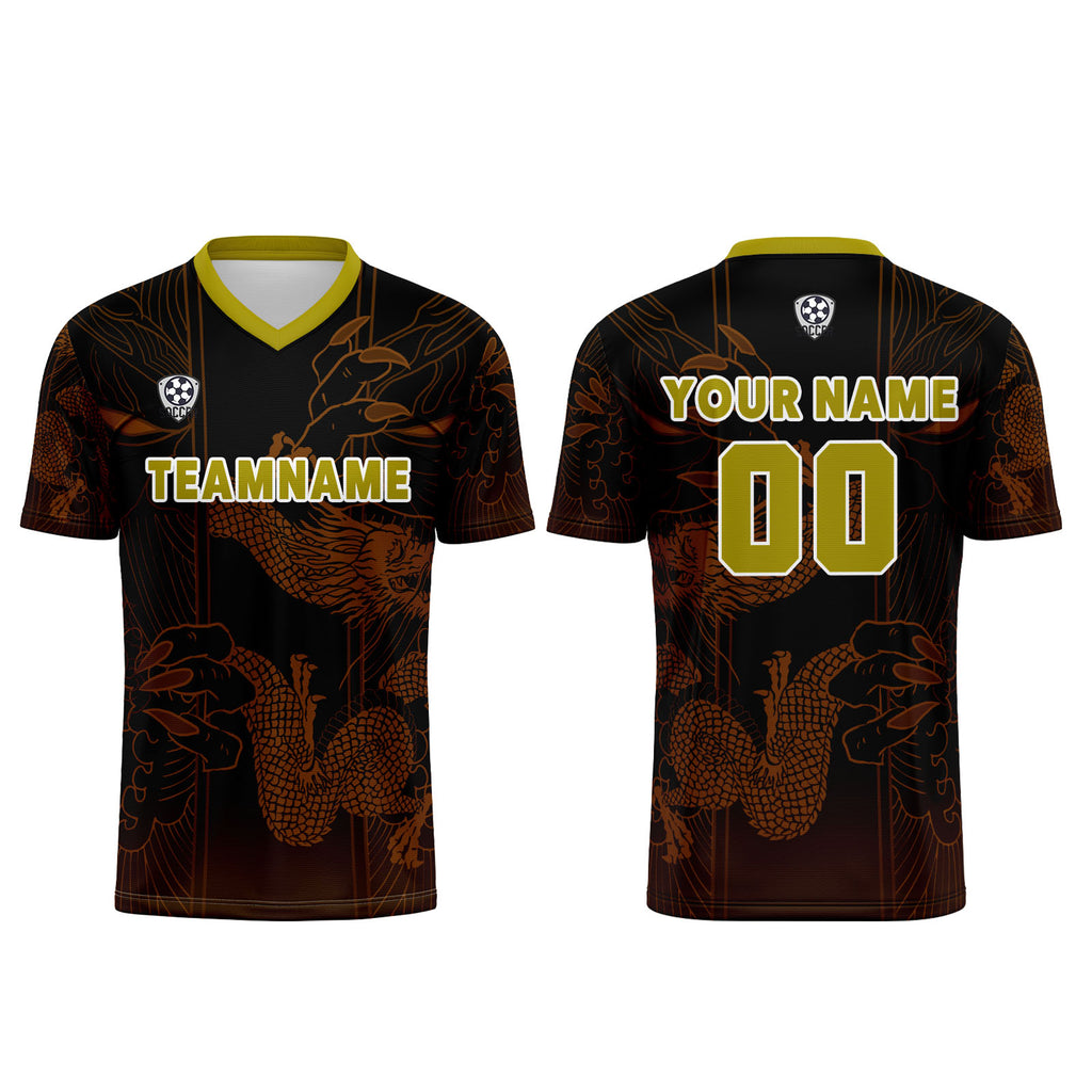 Custom Brown Black Jerseys for Men Women Personalized Soccer Uniforms for Adult and Kid enthsush