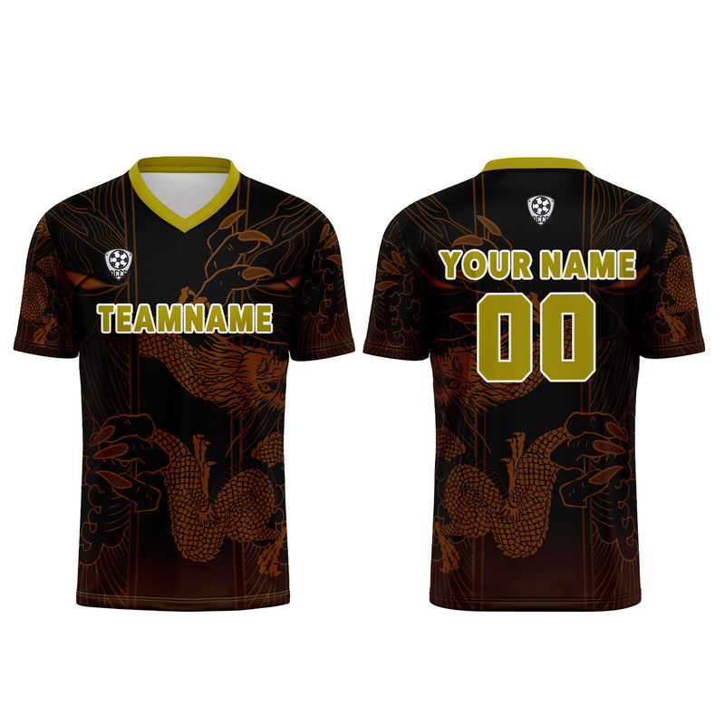 Custom Brown Black Jerseys for Men Women Personalized Soccer Uniforms for Adult and Kid