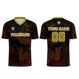 Custom Brown Black Jerseys for Men Women Personalized Soccer Uniforms for Adult and Kid