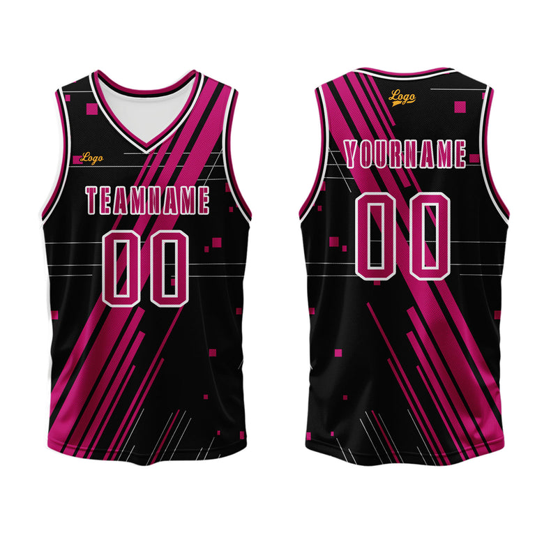 Custom Black Rose Red Basketball Jersey Uniform Suit Printed Your Logo Name Number