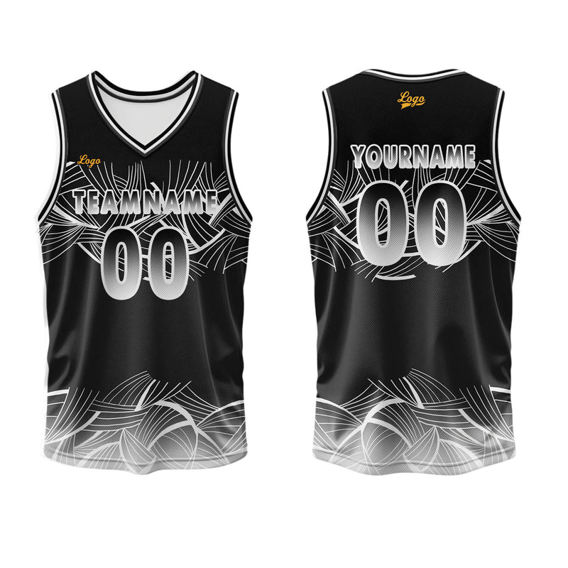 Custom Black White Basketball Jersey Uniform Suit Printed Your Logo Name Number