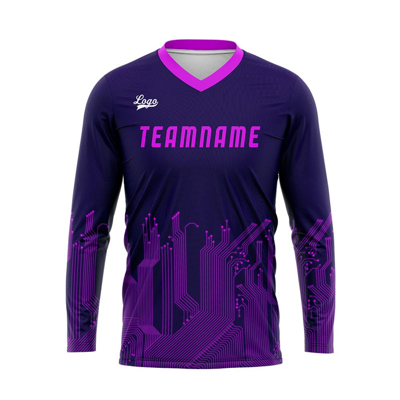 Custom Purple Basketball Soccer Football Shooting Long T-Shirt for Adults and Kids