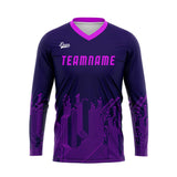 Custom Purple Basketball Soccer Football Shooting Long T-Shirt for Adults and Kids