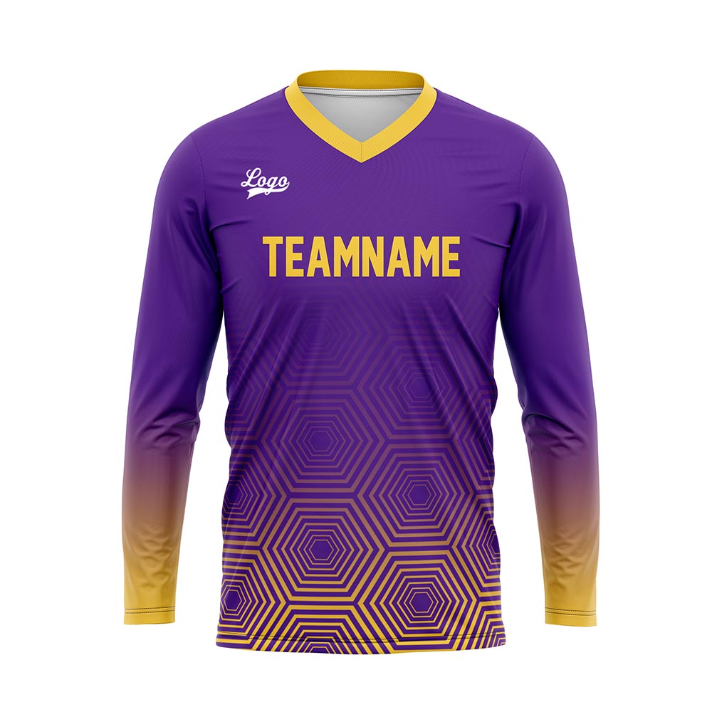 Custom Yellow Purple Basketball Soccer Football Shooting Long T-Shirt for Adults and Kids enthsush
