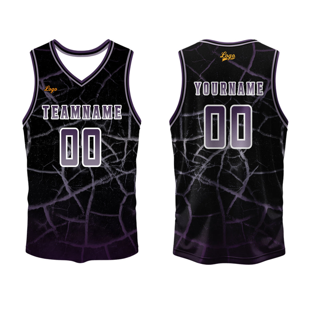 Custom Gray-violet Basketball Jersey Uniform Suit Printed Your Logo Name Number enthsush