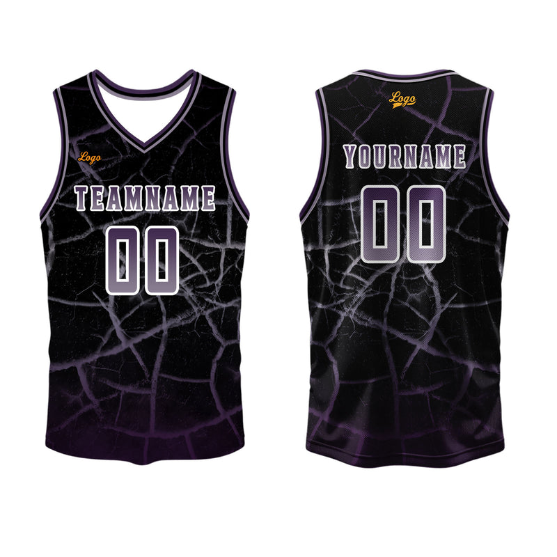 Custom Gray-violet Basketball Jersey Uniform Suit Printed Your Logo Name Number