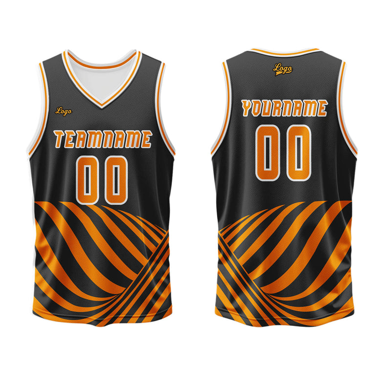 Custom Orange Basketball Jersey Uniform Suit Printed Your Logo Name Number