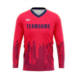 Custom Rose Red Dark Blue Basketball Soccer Football Shooting Long T-Shirt for Adults and Kids
