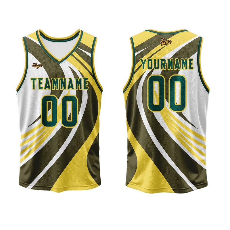 Custom Lemon Yellow Green Basketball Jersey Uniform Suit Printed Your Logo Name Number