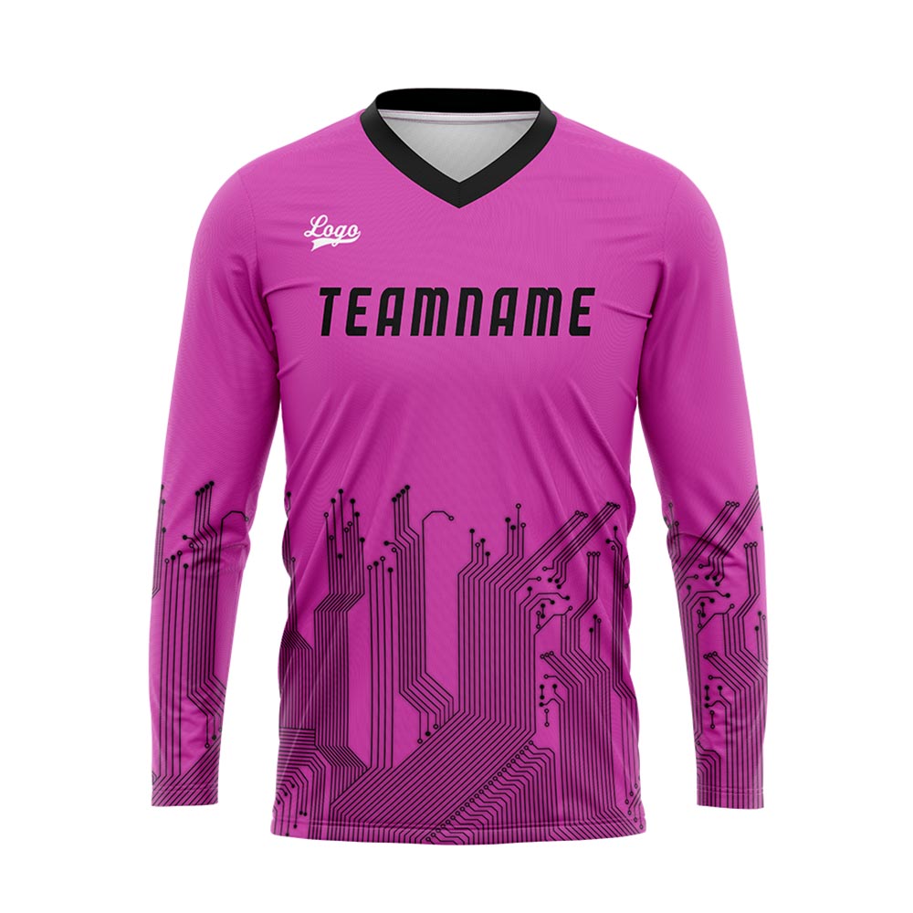 Custom Pink Black Basketball Soccer Football Shooting Long T-Shirt for Adults and Kids enthsush