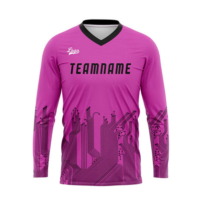 Custom Pink Black Basketball Soccer Football Shooting Long T-Shirt for Adults and Kids enthsush