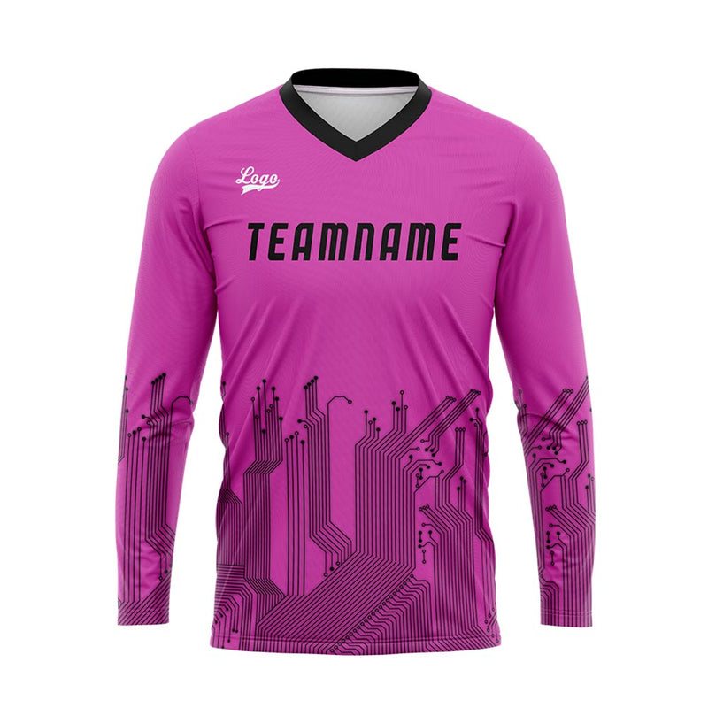 Custom Pink Black Basketball Soccer Football Shooting Long T-Shirt for Adults and Kids