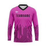 Custom Pink Black Basketball Soccer Football Shooting Long T-Shirt for Adults and Kids