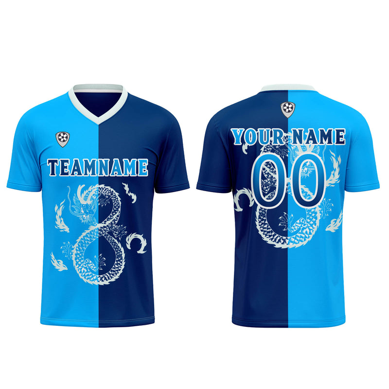 Custom Dark Blue Soccer Jerseys for Men Women Personalized Soccer Uniforms for Adult and Kid