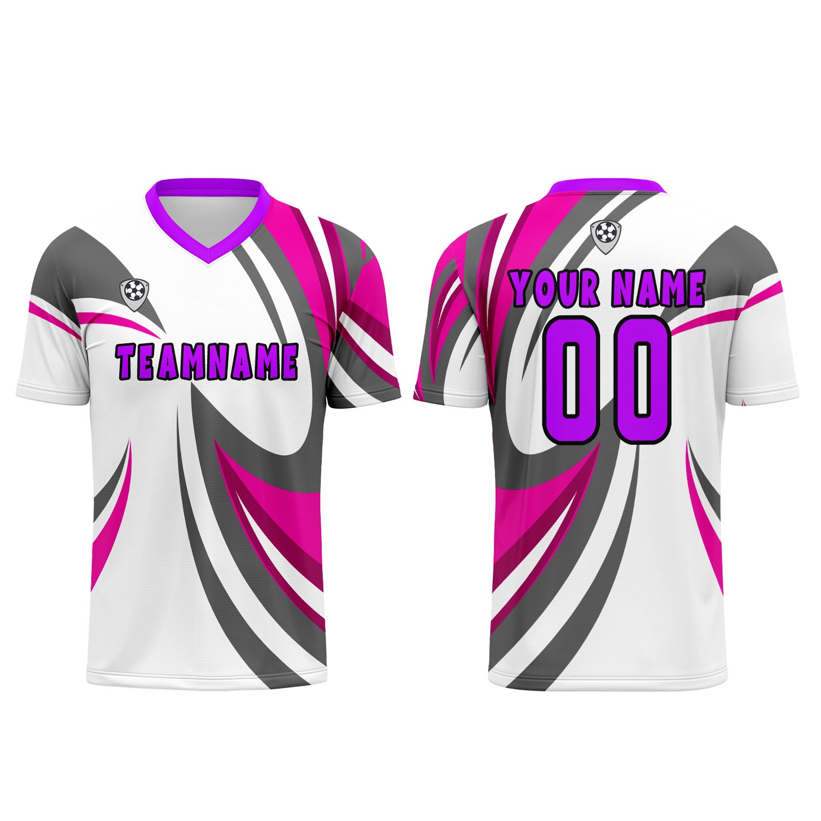 Custom White Pink Jerseys for Men Women Personalized Soccer Uniforms for Adult and Kid enthsush