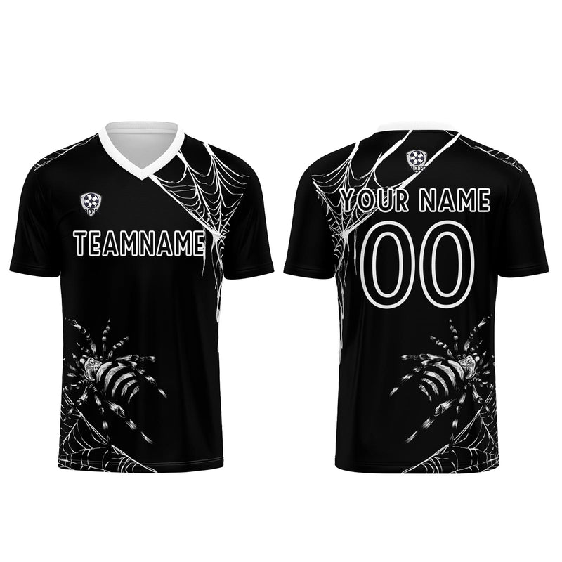 Custom Black Jerseys for Men Women Personalized Soccer Uniforms for Adult and Kid